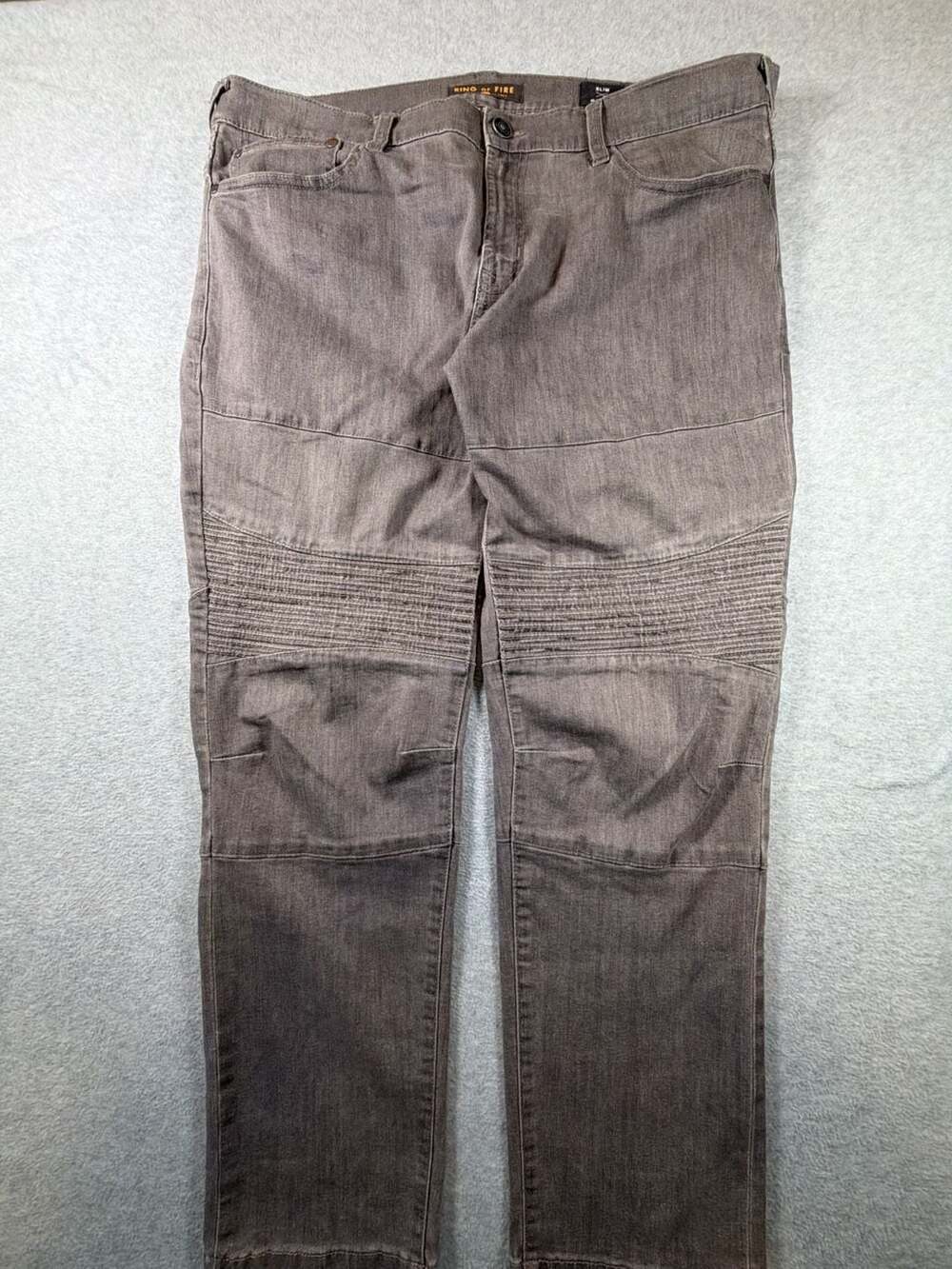 Ring of Fire Men's Rexford Slim Fit Moto Jeans Gray Size 38x30